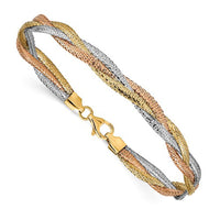 Tricolor Braided Bracelet (14K) Popular Jewelry New York