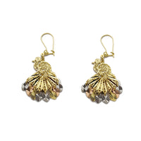 Tricolor Peacock Chandelier Dangling Earrings (14K) Popular Jewelry New York