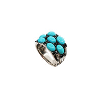 Turquoise Bridge CZ Ring (Silver)