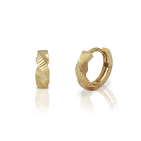 Twisted Polished/Diamond Cut Huggie Earrings (14K) Popular Jewelry New York