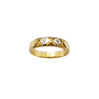 Two-Tone Criss-Cross Style Ring (14K) Popular Jewelry New York