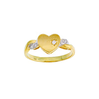 Two-Tone Heart Twisted-Side Ring (14K) Popular Jewelry New York