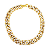 Two-Tone Hollow Puffy Cuban Chain (14K) Popular Jewelry New York