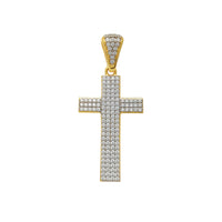 Two-Tone Micropave Cross Pendant (14K) Popular Jewelry New York