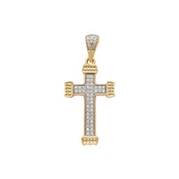 Two-Tone Pave Cross Pendant (14K) Popular Jewelry New York
