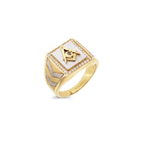 Two-Tone Pave Masonic Men's Ring (14K) Popular Jewelry New York
