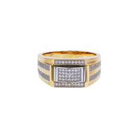 Two-Tone Pave Rectangular Men's Ring (14K) Popular Jewelry New York