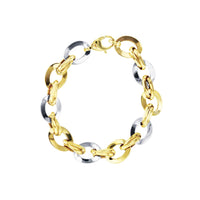 Two-Tone Semi Flat Rolo Bracelet (14K)