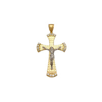Two-Tone Stone-Set Crucifix Pendant (14K) Popular Jewelry New York