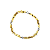 Two-Tone Stuffed Cable Link Bracelet (14K)