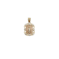 Two-Tone Tiny Virgin Mary CZ Pendant (14K)