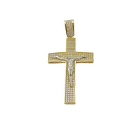 Two-Tone Crucifix CZ Pendant (14K)