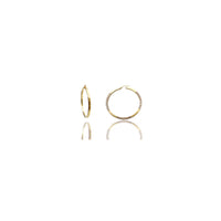 Two-Tone Diamond Cuts Hoop Earrings (14K)