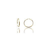 Two-Tone Diamond Cuts Hoop Earrings (14K)