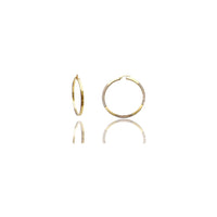 Two-Tone Diamond Cuts Hoop Earrings (14K)