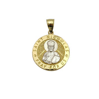Saint Nicholas Round Medallion Pendant (14K)