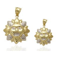 Two-Tone Sun Pendant (14K)