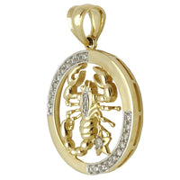 Two-Tone Zodiac Sign Scorpion CZ Pendant (14K)