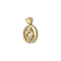 Two-Tone Zodiac Sign Pisces CZ Pendant (14K) 14 Karat, Yellow Gold, White Gold, Popular Jewelry New