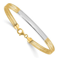 Two-Toned Bar Mesh Bracelet (14K) Popular Jewelry New York