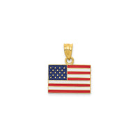Enamel U.S.A Flag Pendant (14K)