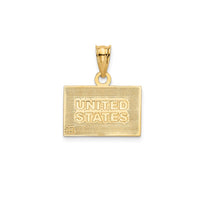 Enamel U.S.A Flag Pendant (14K)