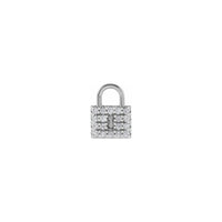 Diamond Padlock Pendant white (14K) front - Popular Jewelry - New York