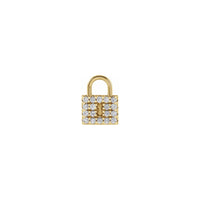 Diamond Padlock Pendant yellow (14K) front - Popular Jewelry - New York
