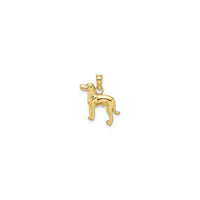 Greyhound Dog Pendant (10K) front - Popular Jewelry - New York