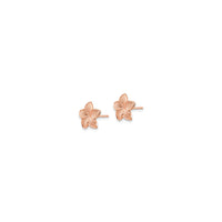 Beaded Plumeria Flower Stud Earrings (14K) side - Popular Jewelry - New York
