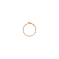 Crescent Moon & North Star Stackable Ring rose (14K) setting - Popular Jewelry - New York