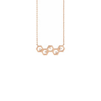 Diamond Honeycomb Necklace rose (14K) front - Popular Jewelry - New York