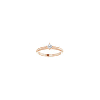 Princess Cut Diamond Stackable Solitaire Ring rose (14K) front - Popular Jewelry - New York