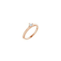 Princess Cut Diamond Stackable Solitaire Ring rose (14K) main - Popular Jewelry - New York