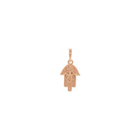 Textured Hamsa Pendant rose (14K) front - Popular Jewelry - New York