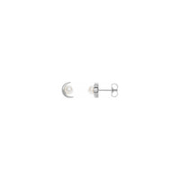 Crescent Moon Pearl Stud Earrings white (14K) main - Popular Jewelry - New York