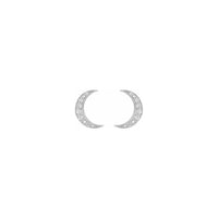 Diamond Crescent Moon Stud Earrings white (14K) front - Popular Jewelry - New York
