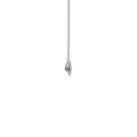 Pink Sapphire Bee Gemstone Charm Necklace white (14K) side - Popular Jewelry - New York