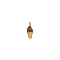 Chocolate Ice Cream Cone Pendant (14K) front - Popular Jewelry - New York