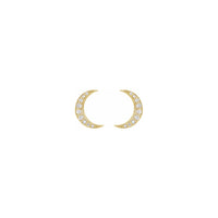 Diamond Crescent Moon Stud Earrings yellow (14K) front - Popular Jewelry - New York