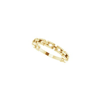 Elongated Cable Link Ring yellow (14K) diagonal 2 - Popular Jewelry - New York