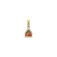 Gingerbread House Pendant (14K) front - Popular Jewelry - New York