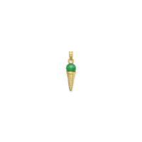 Green Ice Cream Cone Pendant (14K) back - Popular Jewelry - New York