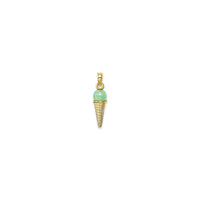 Green Ice Cream Cone Pendant (14K) front - Popular Jewelry - New York