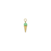 Green Ice Cream Cone Pendant (14K) side - Popular Jewelry - New York