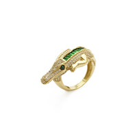 Iced-Out Crocodile Wrap-Around Ring (14K) diagonal - Popular Jewelry - New York
