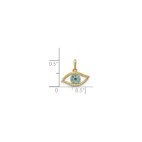 Icy Blue Eye Pendant (14K) scale - Popular Jewelry - New York
