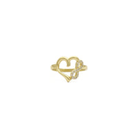 Icy Infinity and Heart Outline Ring (14K) front - Popular Jewelry - New York