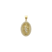 Icy Saint Jude Oval Pendant (14K) front - Popular Jewelry - New York