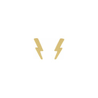 Lightning Stud Earrings yellow (14K) front - Popular Jewelry - New York